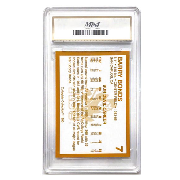 1990 #7 Barry Bonds GEM-MT 10 - Picture 2 of 2